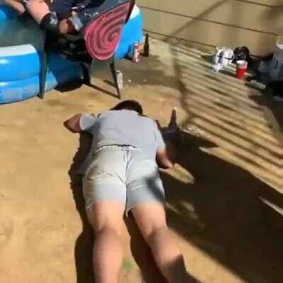 Trying to kick the chair