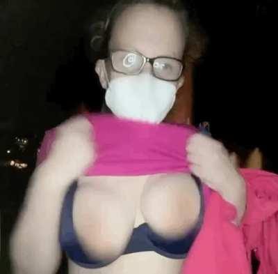 The best time to do a titty drop is outside in front of cars that pass by