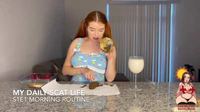 GingerCris - My Daily Scat Life: S1E1 Morning Routine 💩🥯🪥🚿👩🏻‍🦰