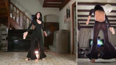 I can make it bounce even under my suit, I just need to dance