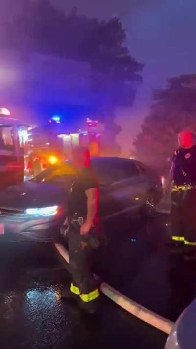 Can you move your burning building please? I want to get past.