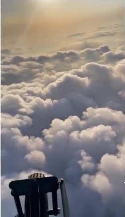 Bro is flying in a thingamabob