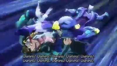 Give him a break with a montage ending with a freeze frame, man's hurt his back