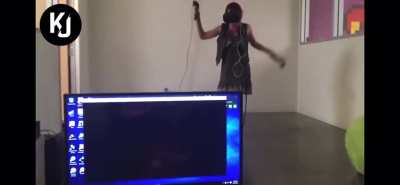 Example of human shutting down due to sensory overload... in VR of course