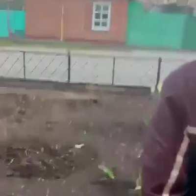 Normal Russian interaction between child and local drunk