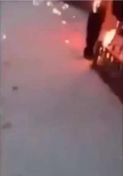 This guy is so high, he doesn't even care that he's on fire