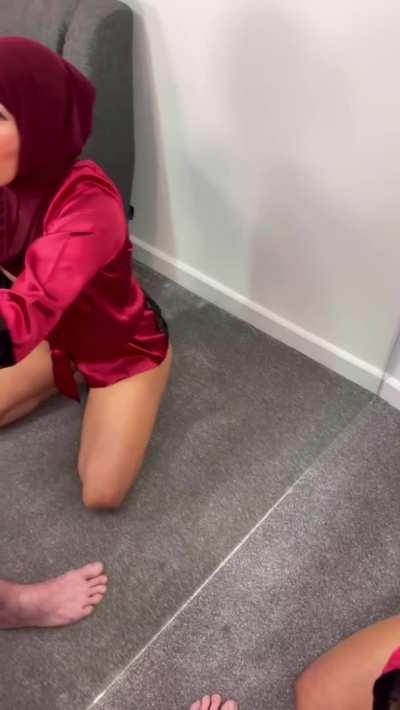 Naughty hijabi whore addicted white cock 🥵