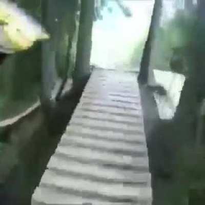Wcgw going down a bike trial without checking first.