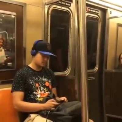 Chillest dude in the subway