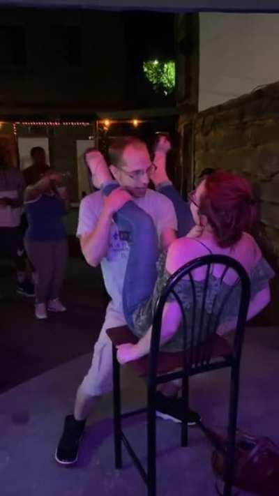 He's getting lucky tonight, for sure.