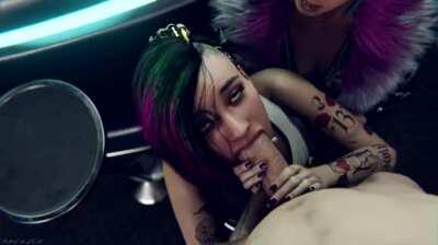 Evelyn showing Judy the ropes (Madruga) [Cyberpunk 2077]