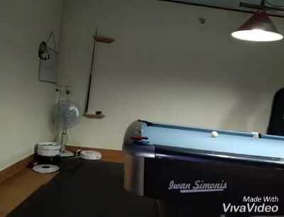 Teaching myself to stance and stroke correctly after 4 years away from the table due to an eye infection. Never had to wear glasses and shoot before so this was especially hard for me to get my stroke back.