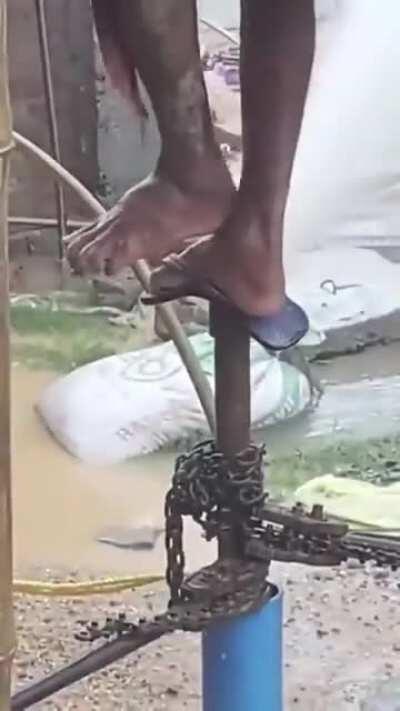 I guess that’s one way to stop a leak.