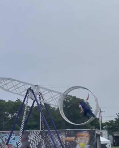 Circus performer falls off mid performance