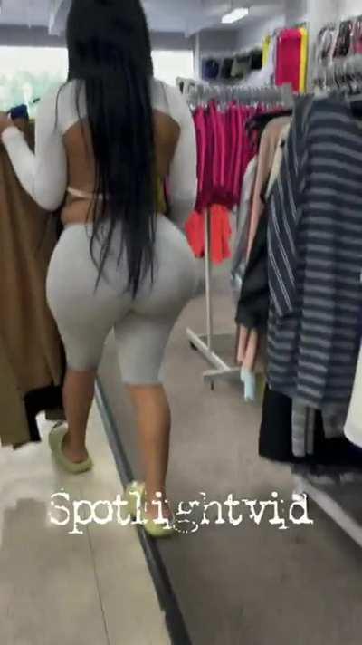 Huge swollen ass caught going in department store.