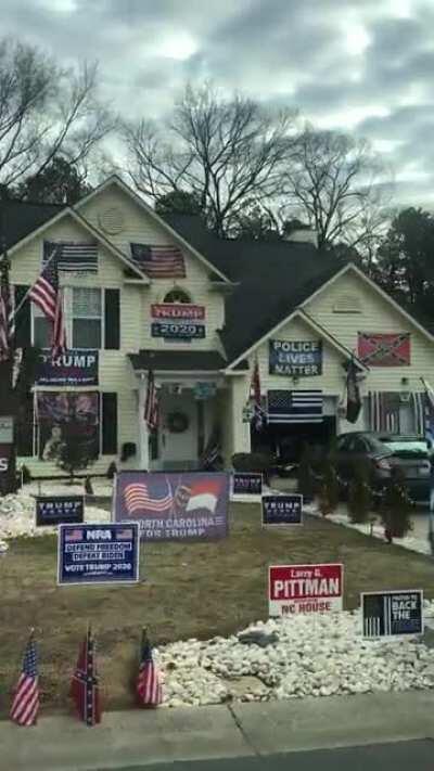 This guy likes flags, and for everyone to know his opinion.