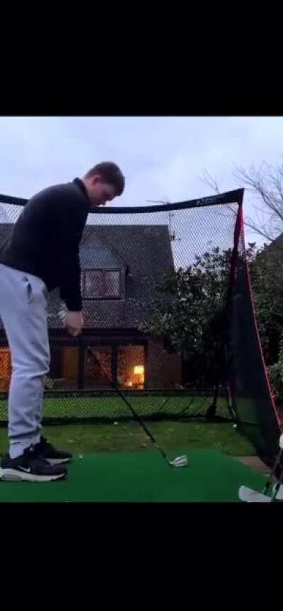 Let’s face the golf net toward the house