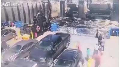 To reach the ferry in one piece