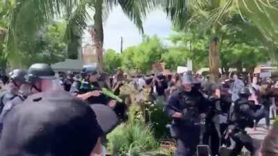 LAPD beats protesters who have their hands up