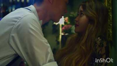 IU dodges her co-star during the 