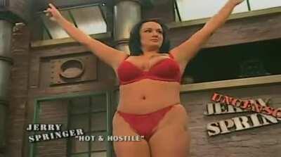 Female Marine Does Push-Ups and Gets Topless on The Jerry Springer Show