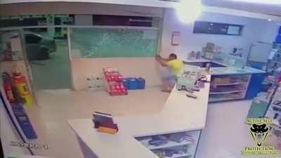 Armed citizen ready for robbers