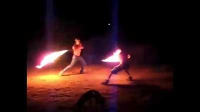 Flaming Sword Fight, but it’s a Star Wars duel (sound on)