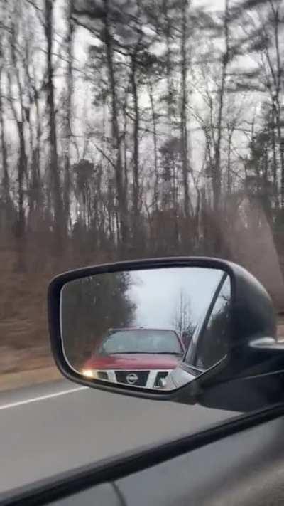 Saw this idiot on the interstate doing the same thing to people. I got unlucky and we were going the same way home.
