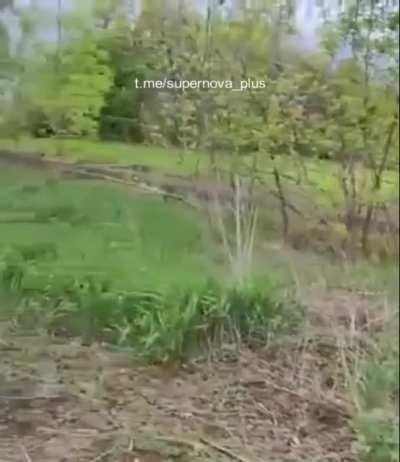 First person POV of russian supply truck driving over Ukrainian TM-62 AT mine, killing the driver