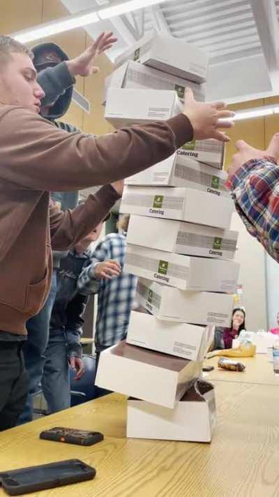 Just some Casual Panera box stacking.