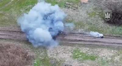 FPV Drone Strike by 414th UAV Brigade 'Ptakhi Madyara' Takes Out a Russian Invader