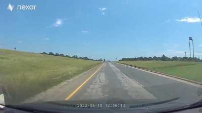 Turning down a 2-lane ONE WAY road.