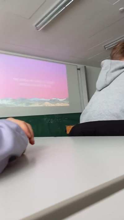 Just had music class, we were allowed to listen to songs we like, my mate actually played Thick of it, the girls sideeyed him so hard