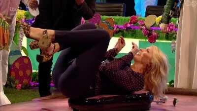 Holly Willoughby slow motion table top bouncing booty
