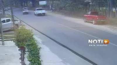 According to the news report the driver was not injured in any serious manner