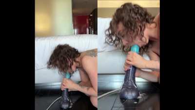 I feel like such a slut taking care of this BD Vector with my mouth and both hands