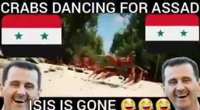AL CRAB CELEBRATES THE DEFEAT OF ISIS BY THE GLORIOUS ASSAD
