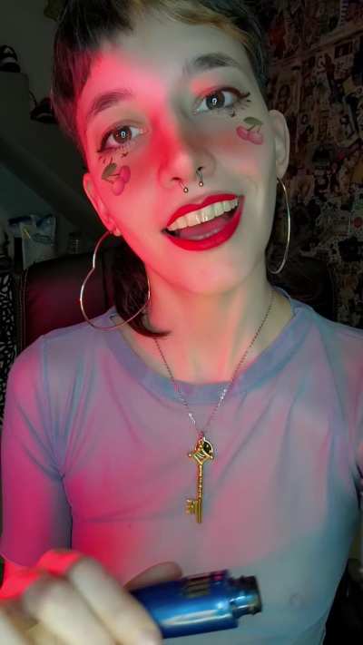 Mom puts some make up on you... Do you love your mommy, sweety?