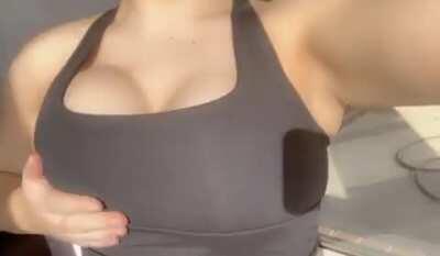 My tight sports bra hides them well 😏