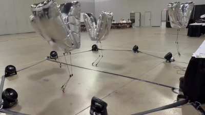 From UCLA : special robots made from helium balloons and moving legs that float and walk around.