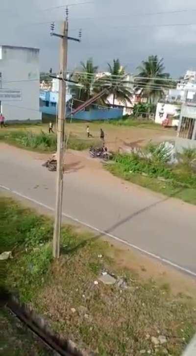 People Chasing Leopard.