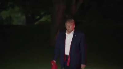 Trump coming back from his Tulsa campaign rally