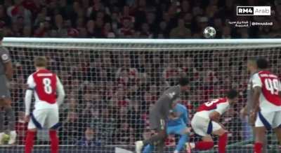 Alternate angle of second Declan Rice free kick against Real Madrid