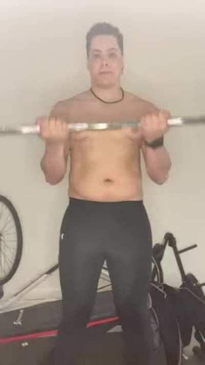 [M] I worked out so hard my clothes came off 😈 should I make an OF 🤔