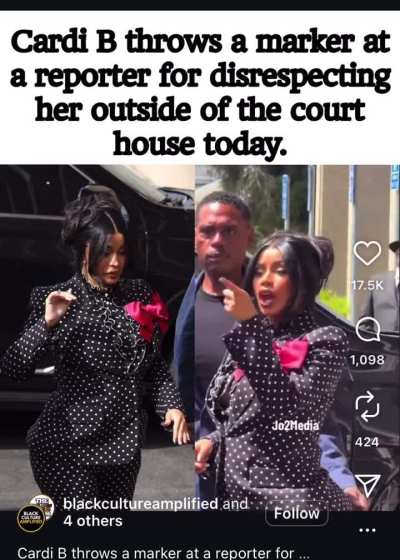 Cardi B confronts reporter who asked about Stefon Diggs baby paternity