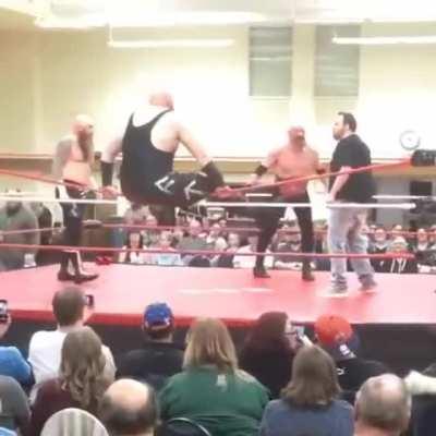 This how you get in and out of the ring in one move