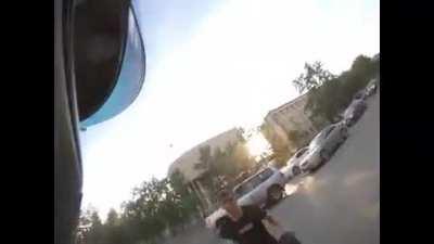 Messing around with biker escalates quickly