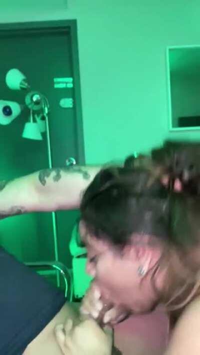 I took his cock down my throat