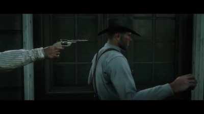 Love that Dutch appreciates the finer details of a good prank. He even pulled back the hammer of the loaded revolver he had pointed at Arthurâs head. Gotta respect the manâs dedication to a joke. ð