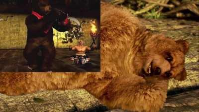 Kuma waiting for Heihachi to return from his Volcano trip...